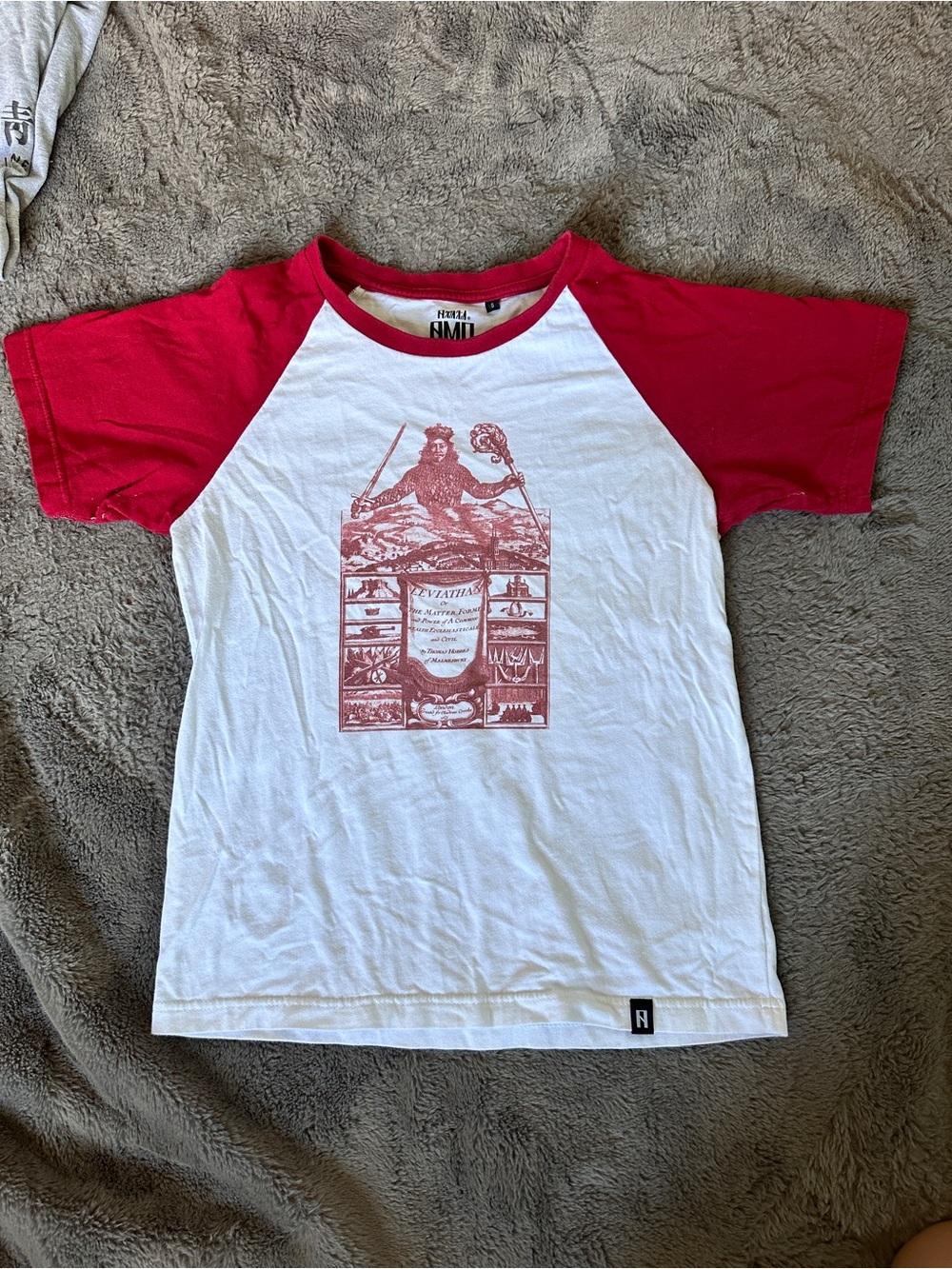 Raglan Graphic Tee - White & Red